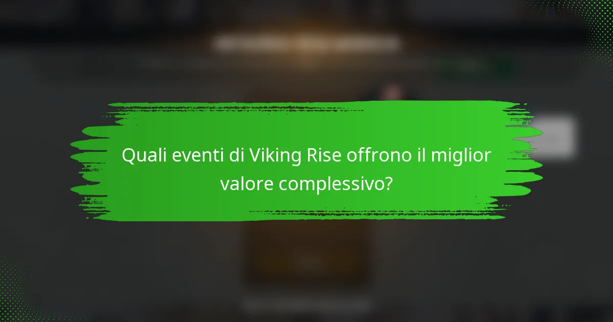 Quali eventi di Viking Rise offrono il miglior valore complessivo?